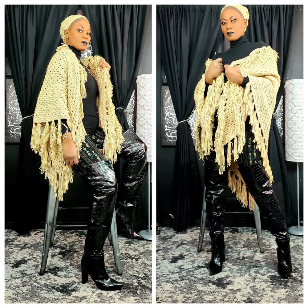 Handmade crochet shawl